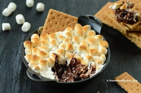 Skillet S’mores — Three-ingredient, scrumptious, ooey gooey treat!!! skillet-s'mores