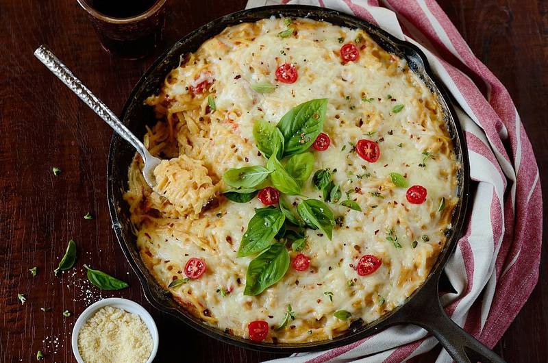 Creamy Chicken Bacon Pasta Bake - Easy and Delish