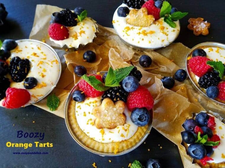 Boozy orange tarts by Denise Browning — www.easyanddelish.com Boozy-orange-tarts