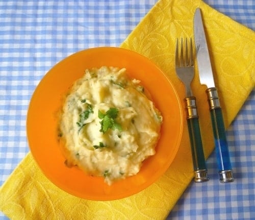 A bowl of mashed yuca or cassava