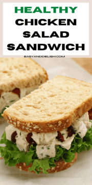Close up of healthy chicken salad sandwiches with grapes.
