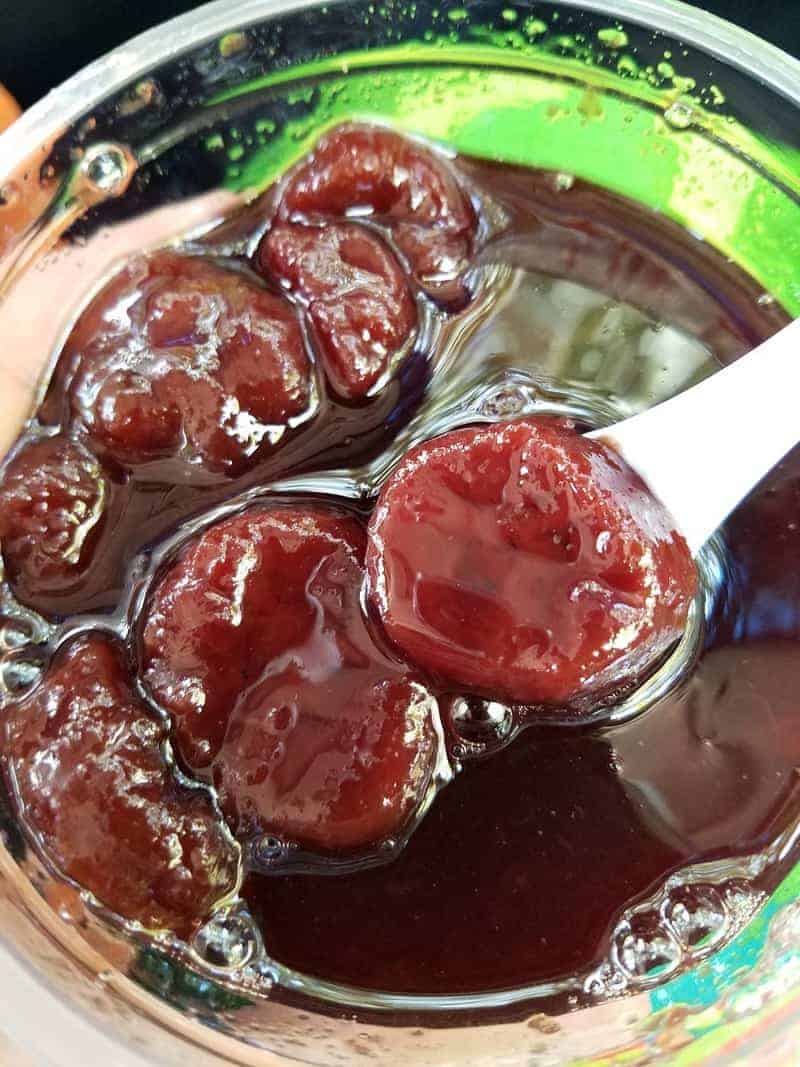 a bowl of banana compote (close up)