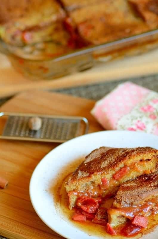 A plate of French toast casserole