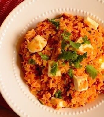 Rice-with-jerked-beef and acorn squash-and-cheese or  Arroz com carne seca quibebe e queijo coalho