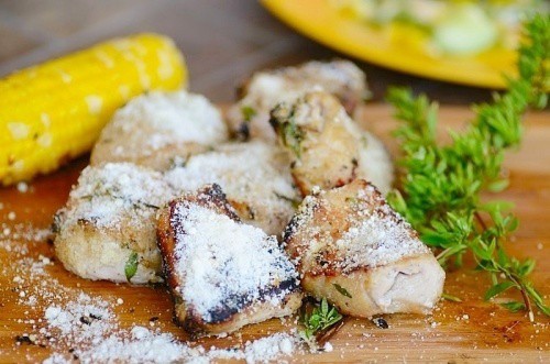 Churrasco de Porco com Queijo Parmesão