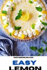 lemon icebox pie with mint as a garnish