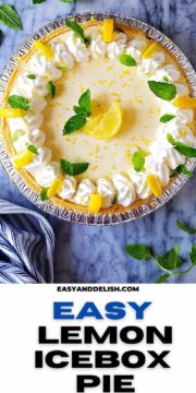 lemon icebox pie with mint as a garnish