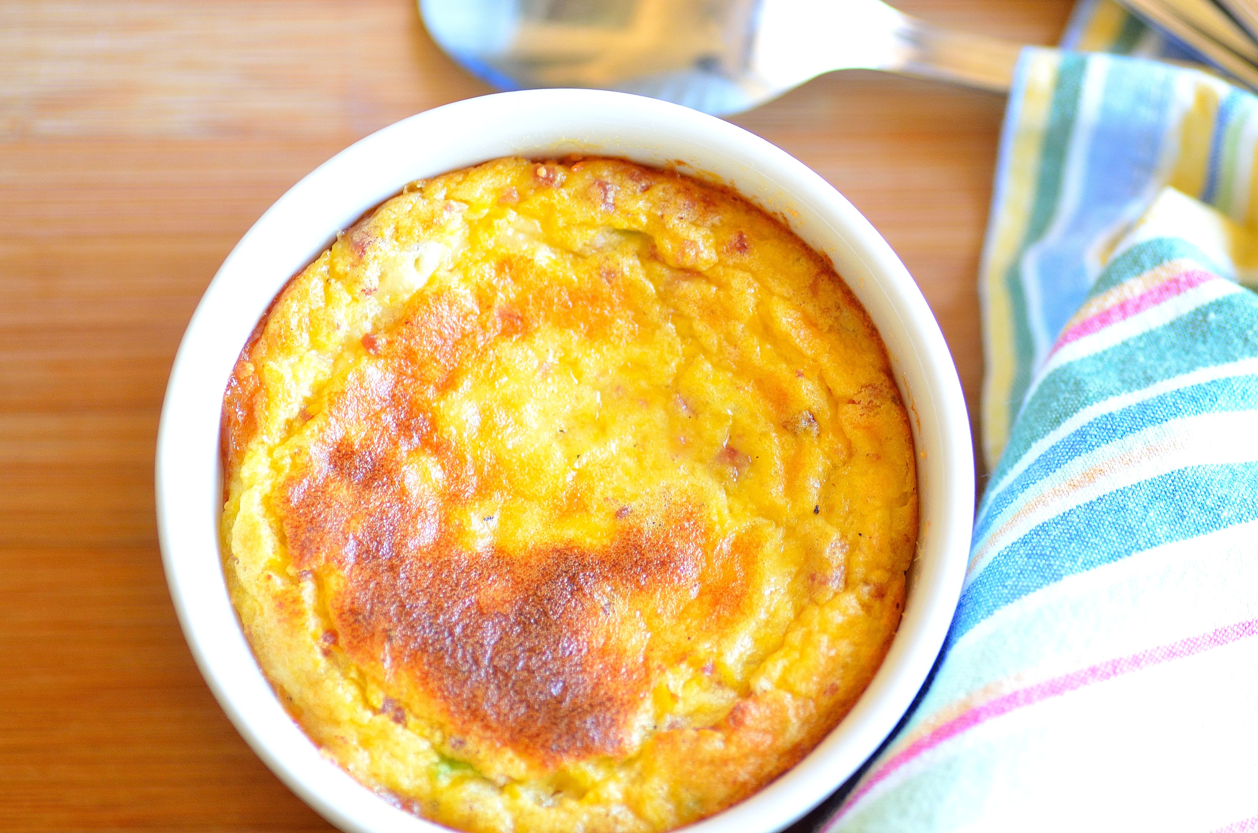 A close up of butternut squash souffle