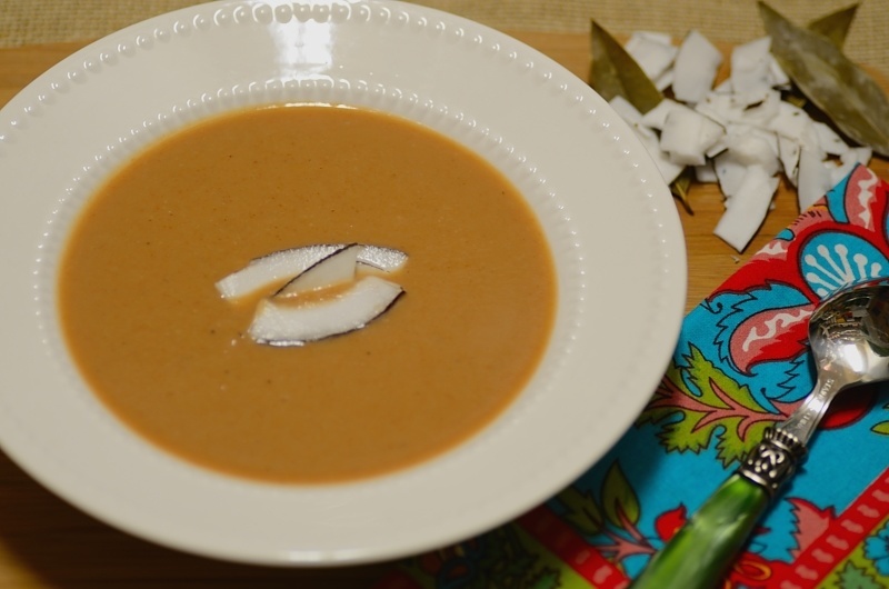 coconut beans in a white bowl