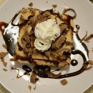 A piece of peanut chocolate mousse on a plate