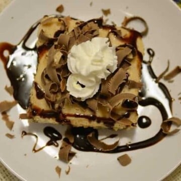 A piece of peanut chocolate mousse on a plate