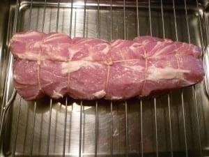 it shows how to tie pork loin