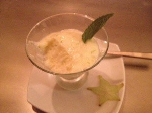 A glass with mousse