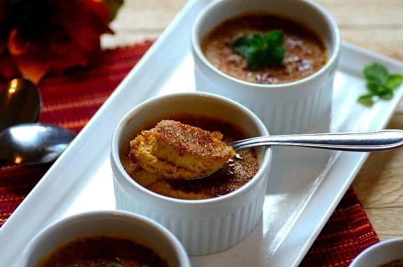 ramekins with sweet potato creme brulee