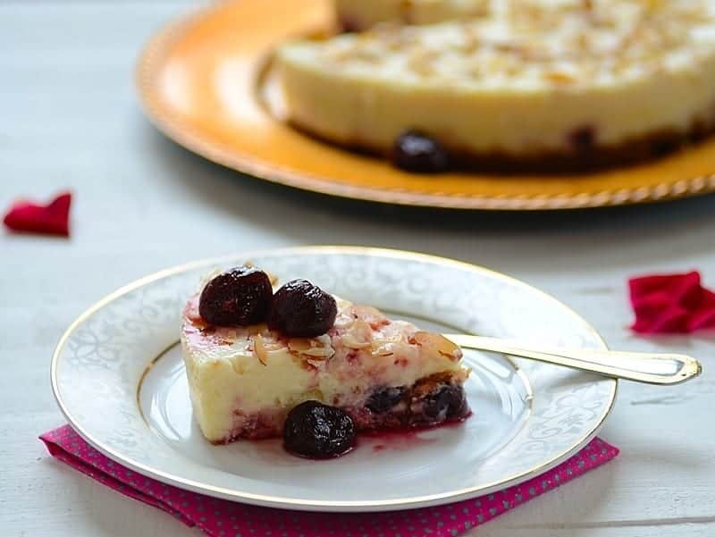 Almond-Cherry Cheesecake Almond Cherry Cheesecake
