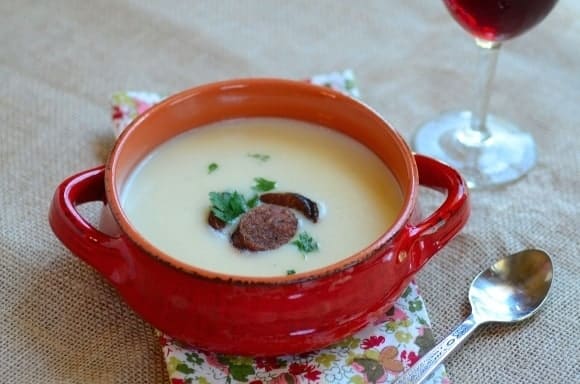 Potato Bisque with Chorico in Red Wine Potato Bisque with Chorico in Red Wine