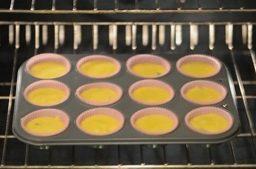 corn muffins being baked in the oven