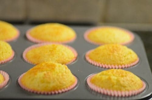 muffins after being baked in a tin