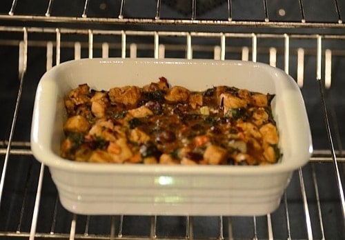 turkey pot pie being baked in the oven