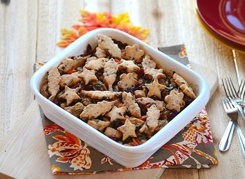 Turkey Pot Pie with Cranberry-Pecan Crusts