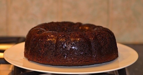 prune cake after being baked