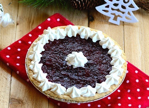 Orange-Buttermilk Pie with Cranberry Sauce