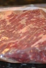 slice of uncooked salted beef