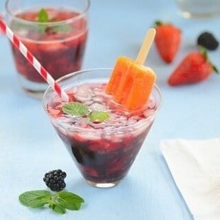 Berry Caipile popsicle drinkin a glass