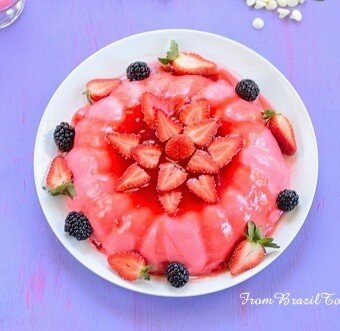 white chocolate flan topped with berries