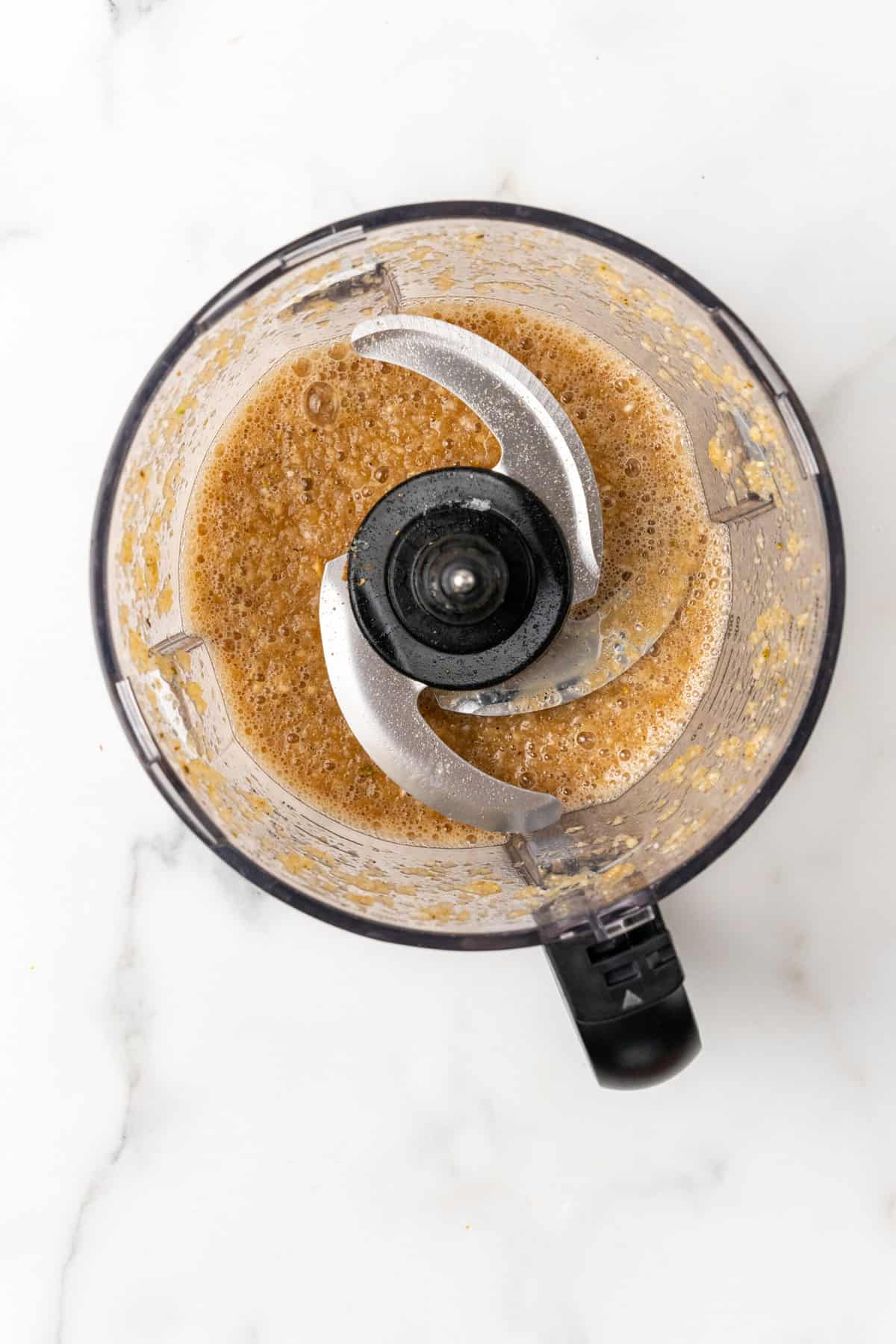 prepared marinade in a food processor.