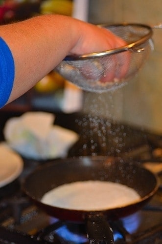 Straining the wet starch