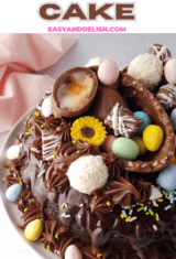 pin showing half of an Easter egg cake.
