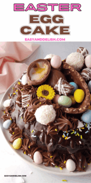 pin showing half of an Easter egg cake.