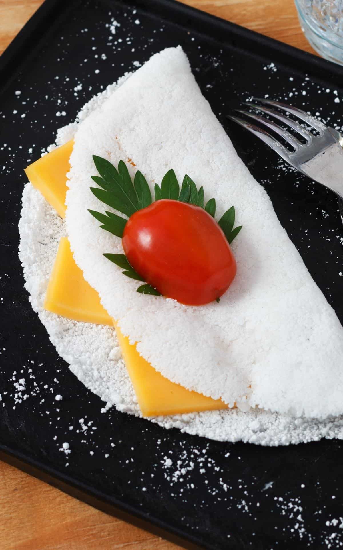 Brazilian tapioca crepes filled with cheese