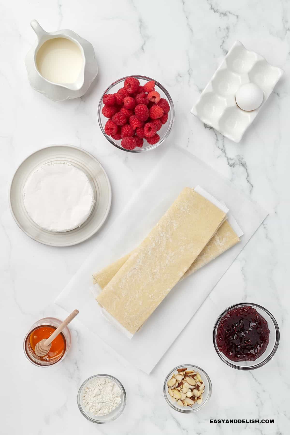 ingredients on a table.