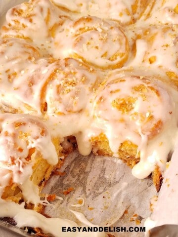 coconut rolls in a baking pan