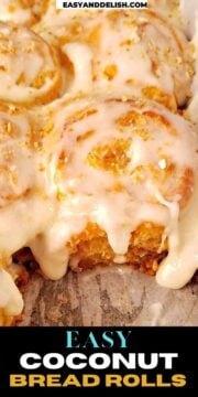 close up of a coconut roll