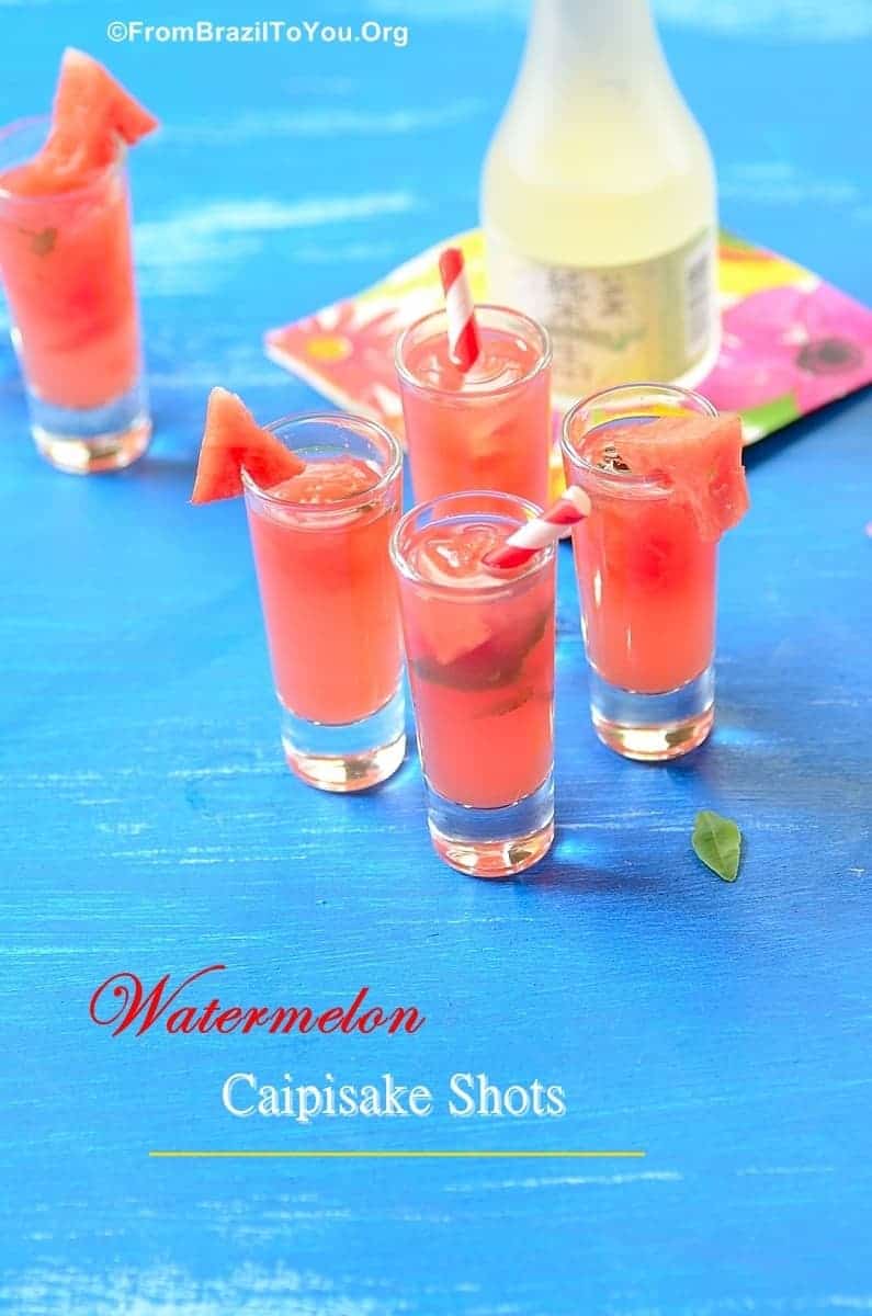 Watermelon Caipisake Shots -- A refreshing Brazilian-Japanese CAIPIRINHA variation...