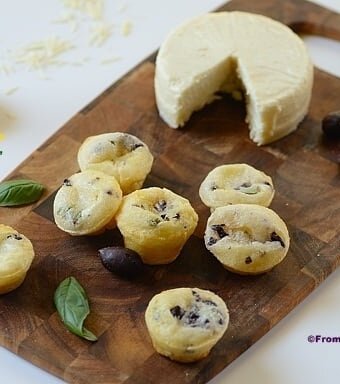Kalamata, Basil, and Feta brazilian cheese rolls or pao de queijo