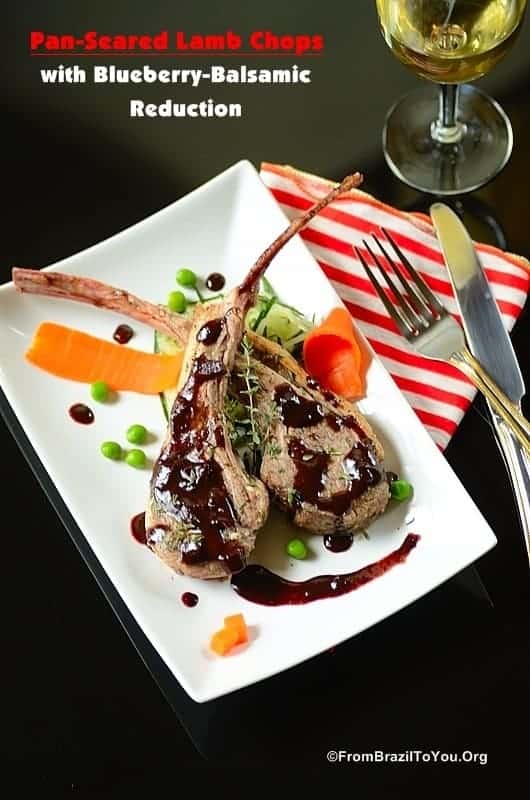 Pan-Seared Lamb Chops with Blueberry-Balsamic Reduction...A quick-to-prepare, made-to-impress restaurant-style dish!!!!