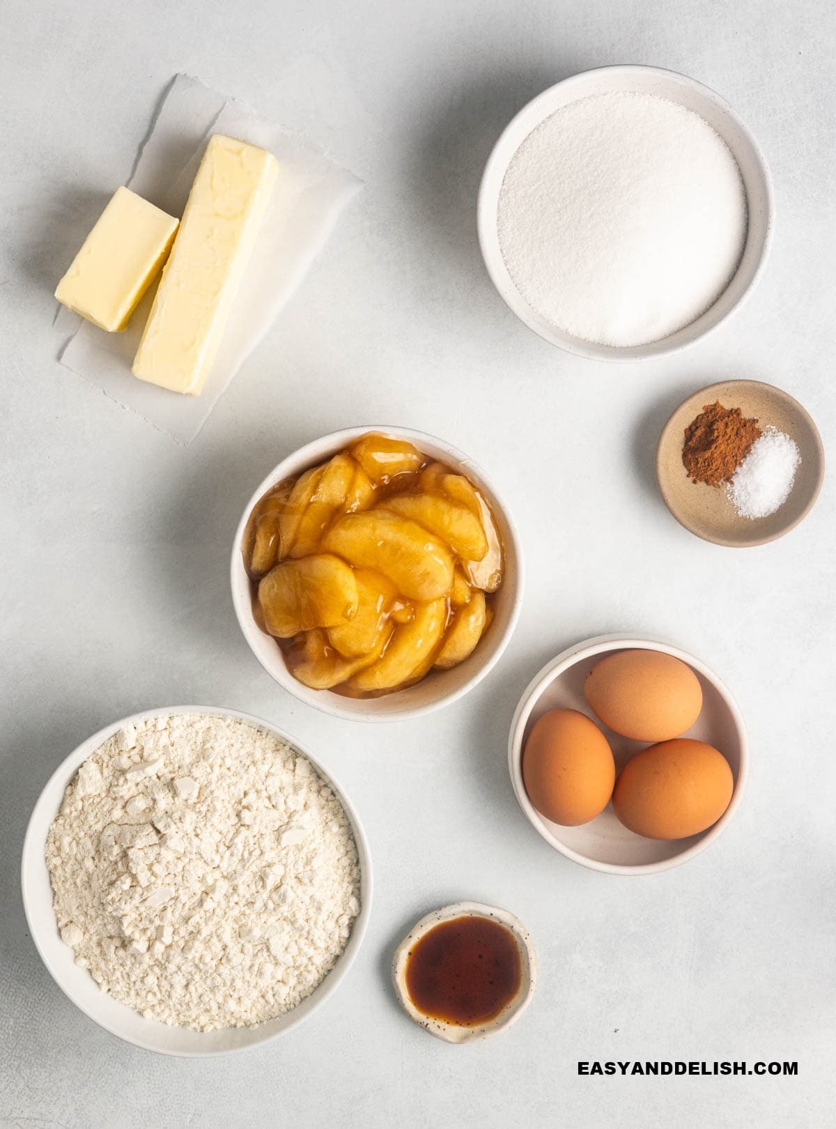 dessert ingredients on a table.