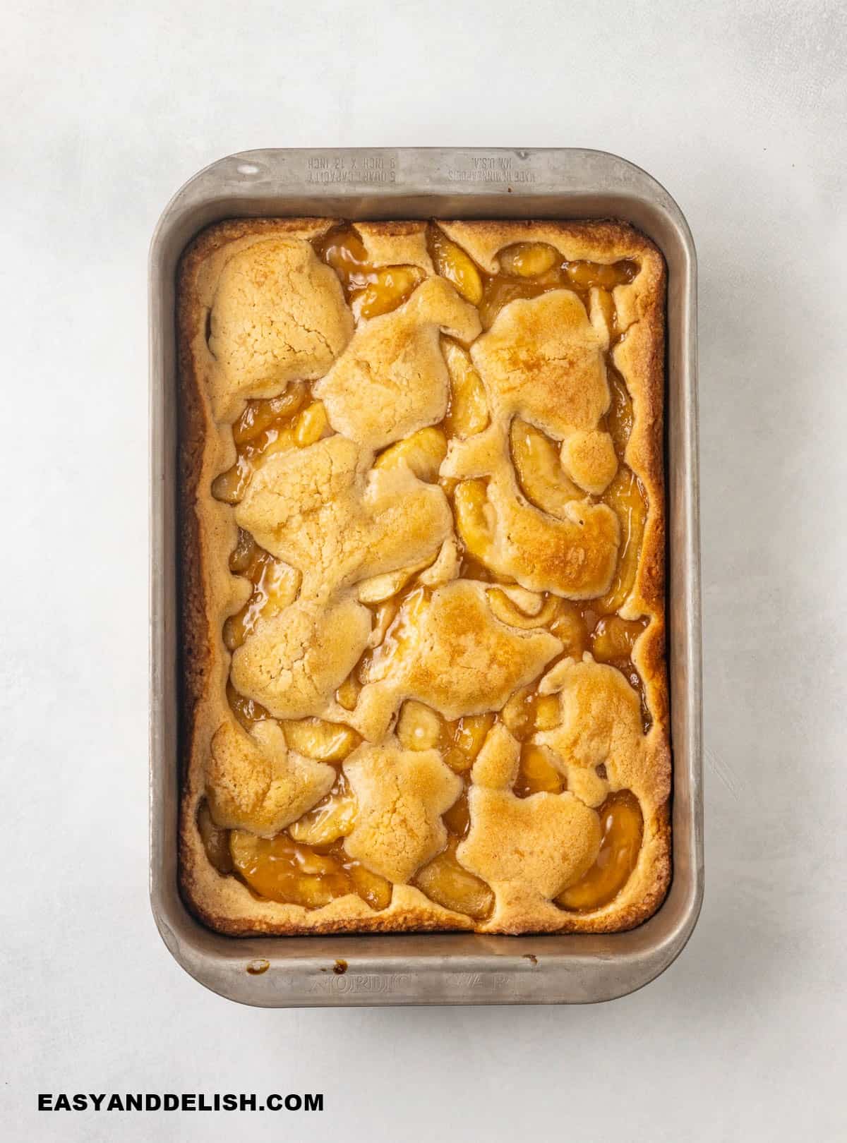 baked apple bars in a pan.