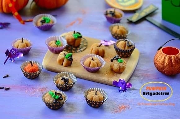 pumpkin brigadeiros in serving cups