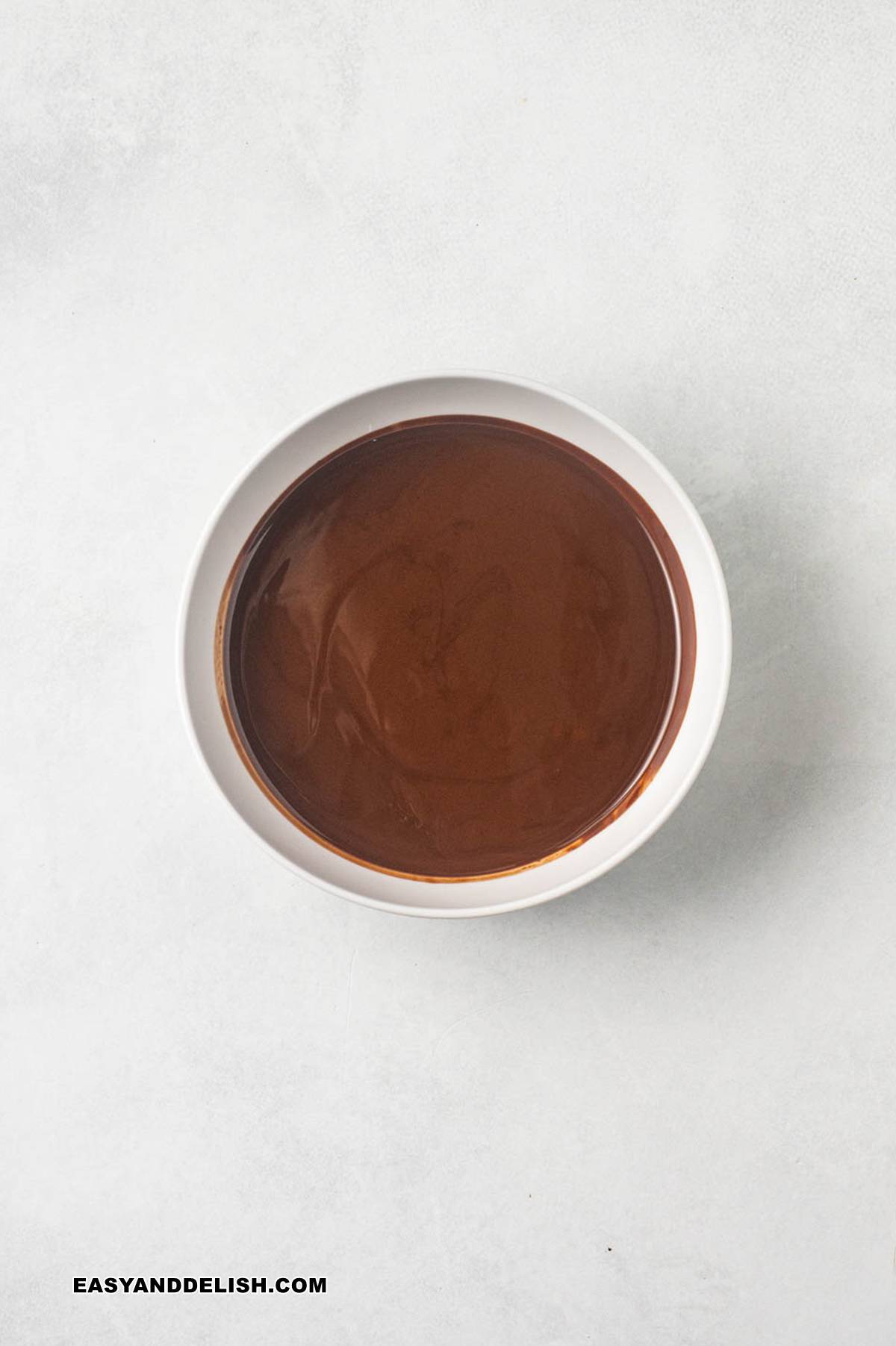 melted chocolate in a bowl.