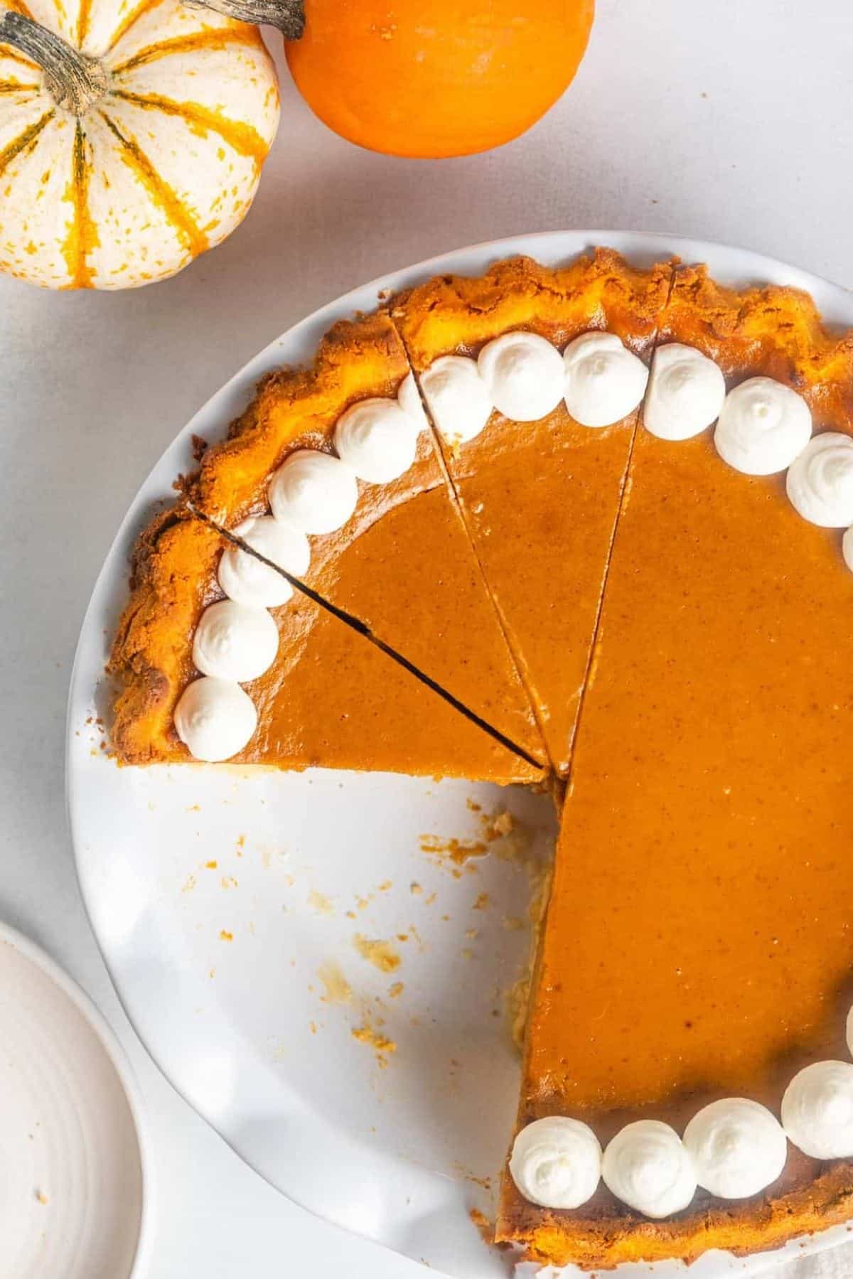 Keto pumpkin pie sugar-free dessert for Thanksgiving.