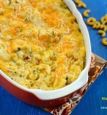 a baking dish with baked pasta