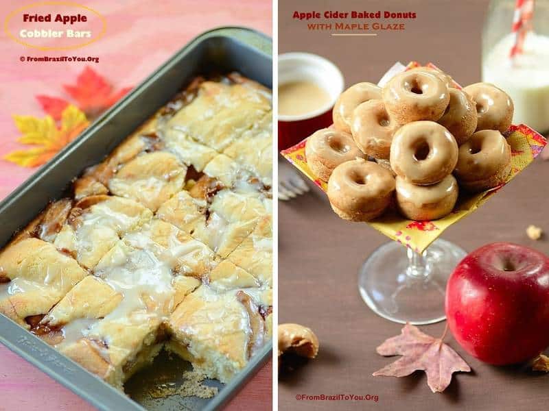 35 Thanksgiving Recipes (Breakfast) -- Fried Apple Cobbler Bars and Apple Cider Baked Donuts