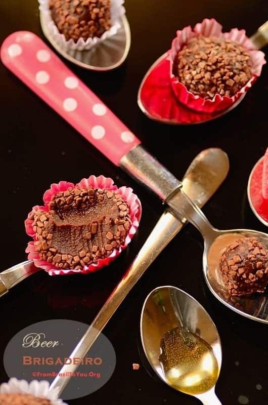 Closeup of Beer Brigadeiros