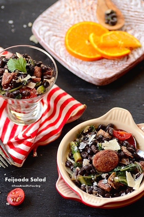 Feijoada Salad in serving bowls