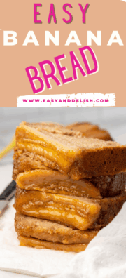 close up of easy moist banana bread